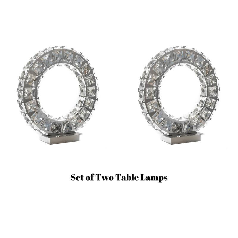 Cystal Extravaganza Integrated LED Table Lamp - Set