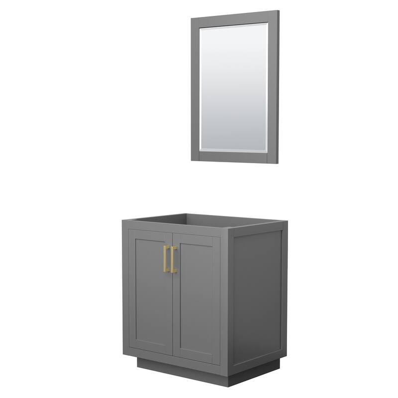 Wyndham Collection WCF2929-30S-CX-M24 Miranda 30" Single Free Standing - Dark Gray / Brushed Gold Hardware