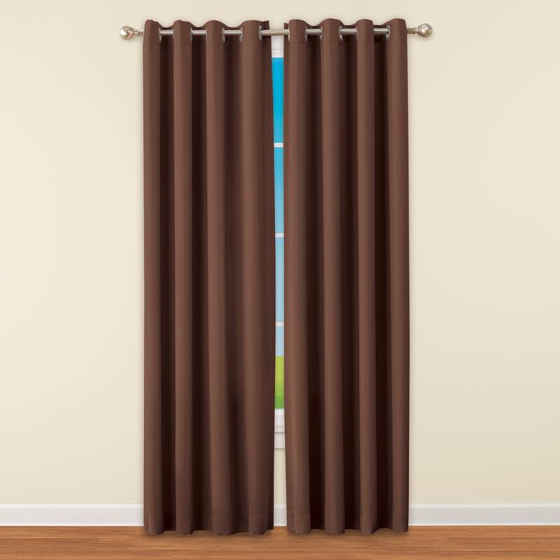 Madison Room Darkening Energy-Saving Curtain Panel - Chocolate - 54" x 84" - 84 Inches
