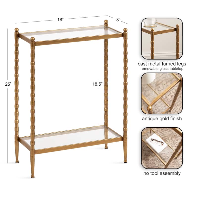 Kate and Laurel Prisha Rectangle Side Table - 18x8x25