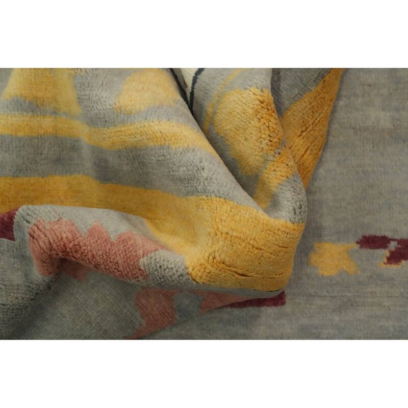 Vegetable Dye Gabbeh Turkish Area Rug Handmade Wool Carpet - 8' 10'' X 5' 11''