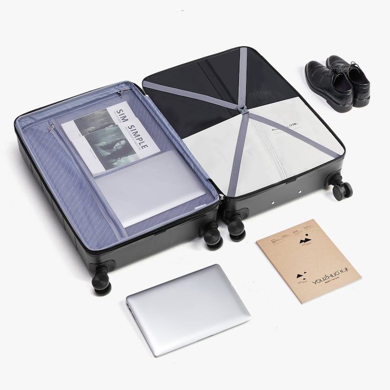 Hard Shell ABS, Double Spinner Wheels Lightweight Suitcase TSA Lock
