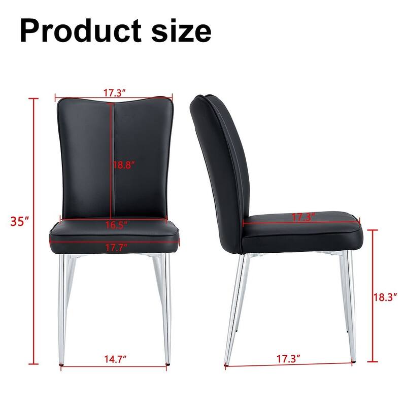 Modern PU Leather Minimalist Dining Chairs Set of 4