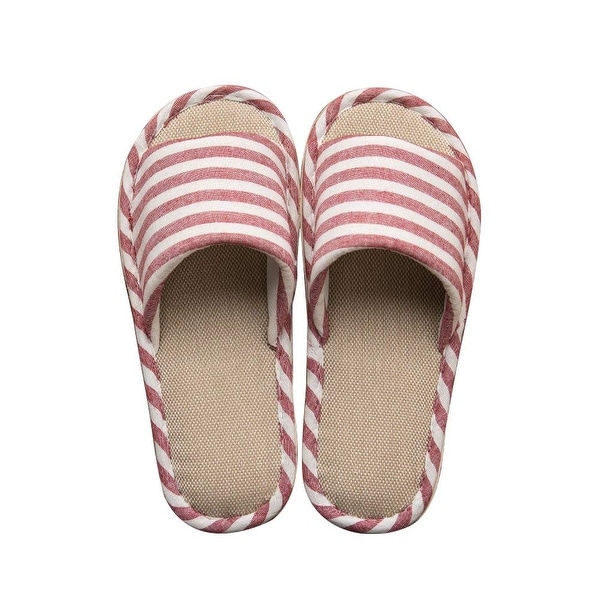 Paangkei House Slippers Womens Mens Indoor Home Cotton Flax Shoes - Men 5.5-6 & Women 9-10. Opens flyout.
