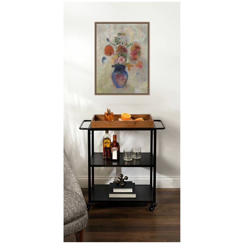 Kate and Laurel Large Vase with Flowers 1912 Odilion Redon by Nostalgia Prints Framed Canvas Wall Art Print