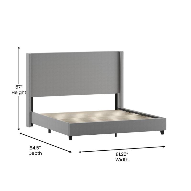 Upholstered Platform Bed with Channel Stitched Headboard
