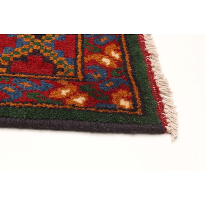 ECARPETGALLERY Hand-knotted Afghan Green Wool Rug - 4'11 x 6'6