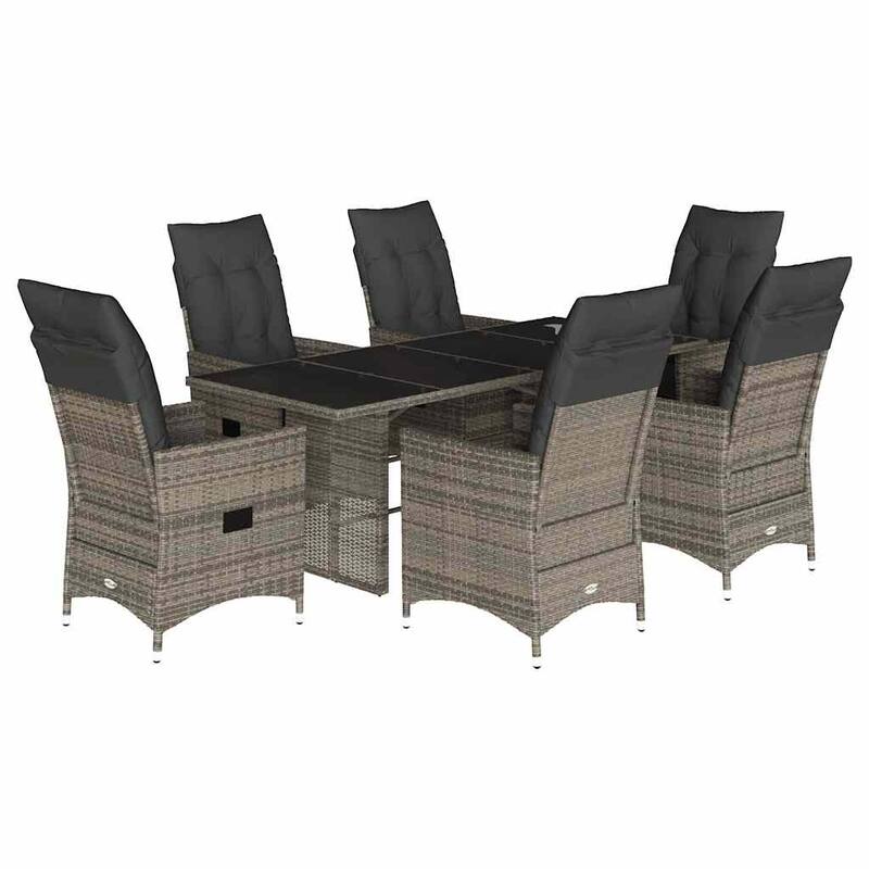 vidaXL Garden Dining Set Grey - 23.2 x 22.0 x 36.2 in
