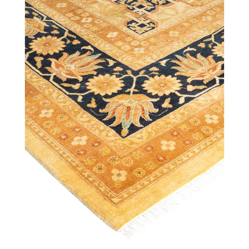 Overton Handknotted Wool Traditional Oriental Ivory Area Rug - 9' x 12'