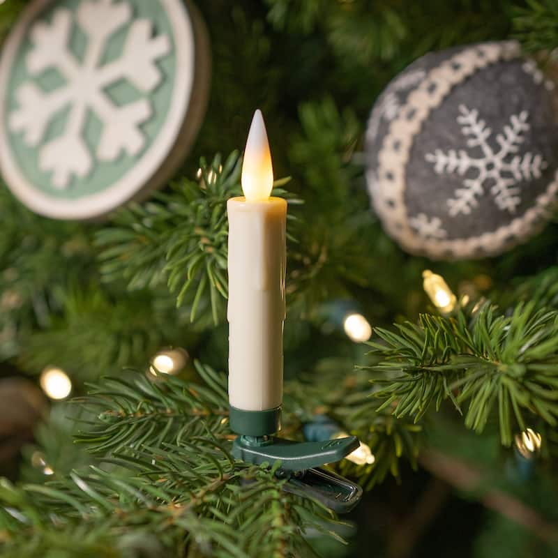 Set of 2 Lighted Flameless Candles with Clip 4"