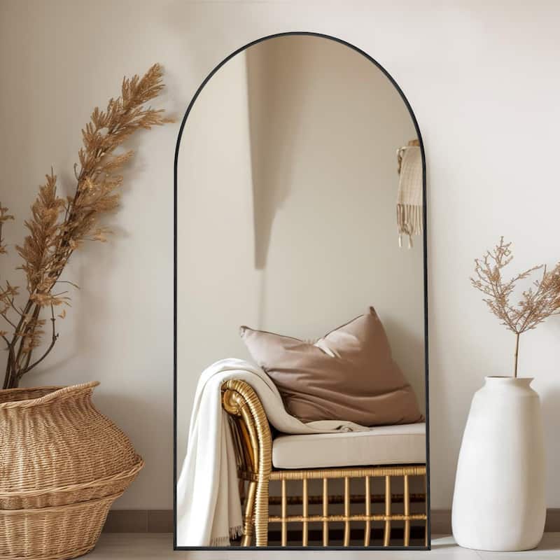 Arched Full Length Mirror Large Floor Mirror - 70.9X27.9 - Black