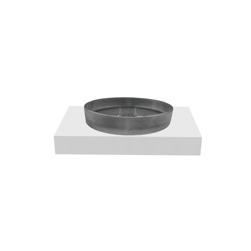 Decorative 20" Oval Crystal Vessel Sinks With White Base - 36"Countertop - 20"Black