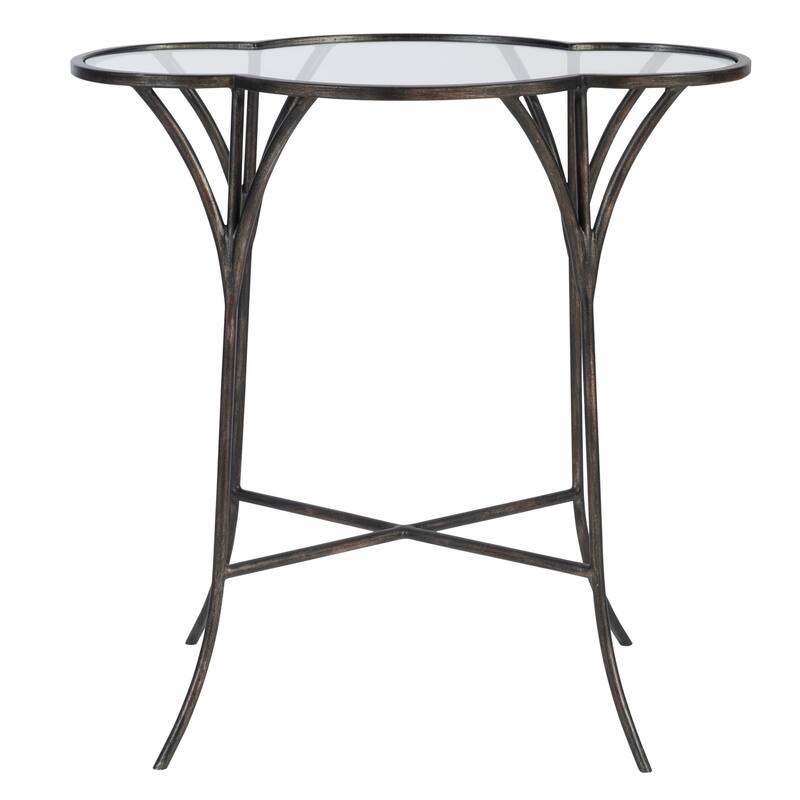 Uttermost Adhira 16" Wide Glass Top Iron Side Table