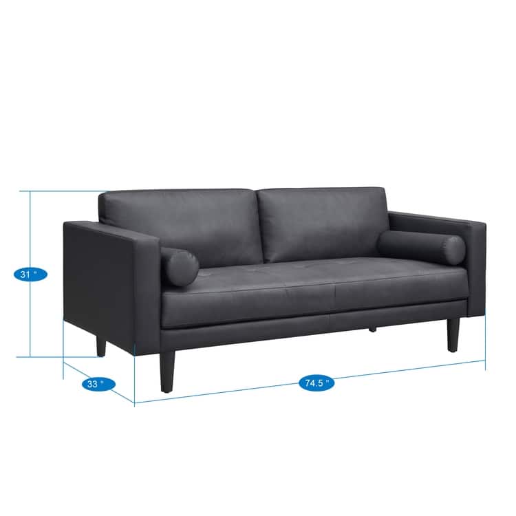 Genuine Mid-Century Leather Sofa Couch for Living Room Luxury Couch Sofa Furniture for Home Office Bedroom