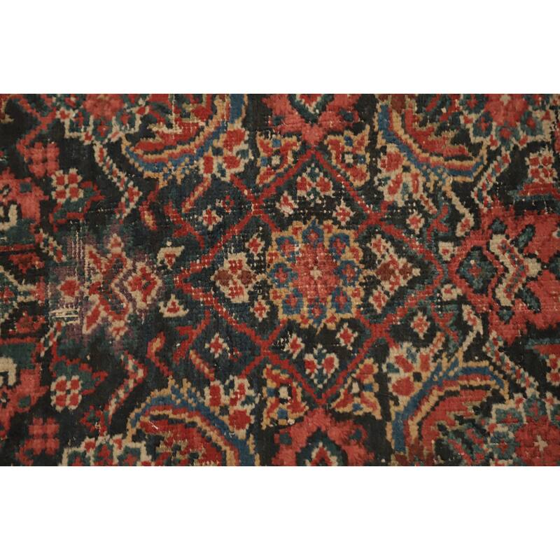 Hand Knotted Oriental 100% Wool Carpet Traditional Floral Navy Blue & Blues Sultanabad Area Rug - 12' 11'' X 6' 0''