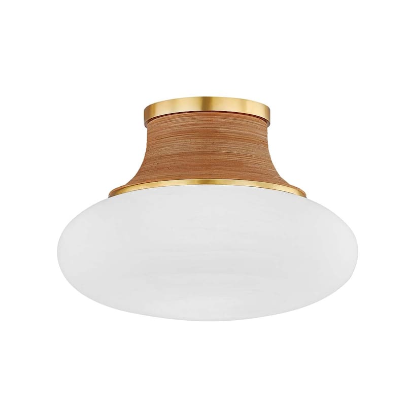 Hudson Valley Lighting 2308 Pearl river 11" Wide Semi-flush Ceiling - Aged Brass