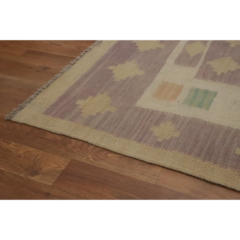 Hand Woven Oriental 100% Wool Carpet Southwestern Tribal Purples Kilim Area Rug - 10' 0'' X 8' 2''