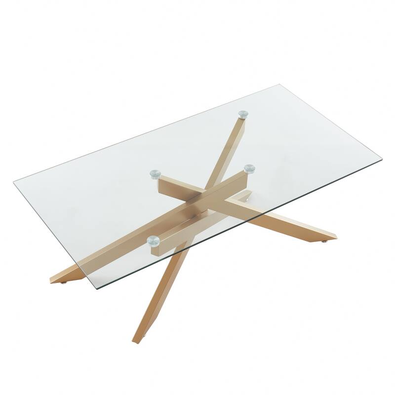 Modern and contemporary Rectangular Coffee Table With Glass Top