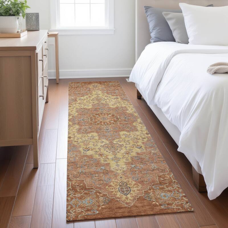 Machine Washable Indoor/ Outdoor Traditional Karachy Chantille Rug