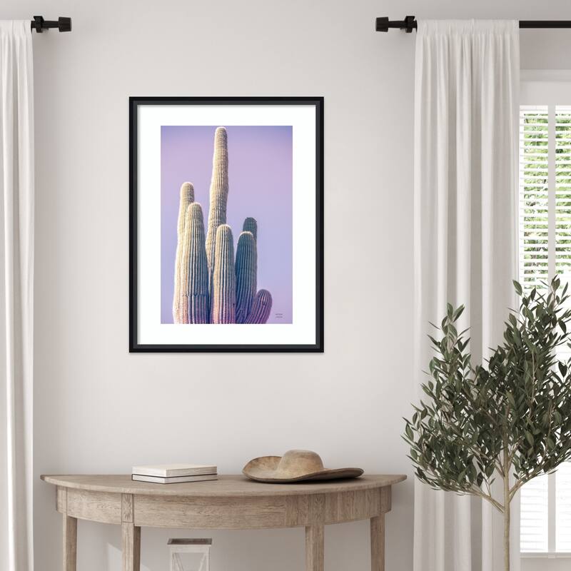 Saguaro Purple Pastel by Nathan Larson Wood Framed Wall Art Print