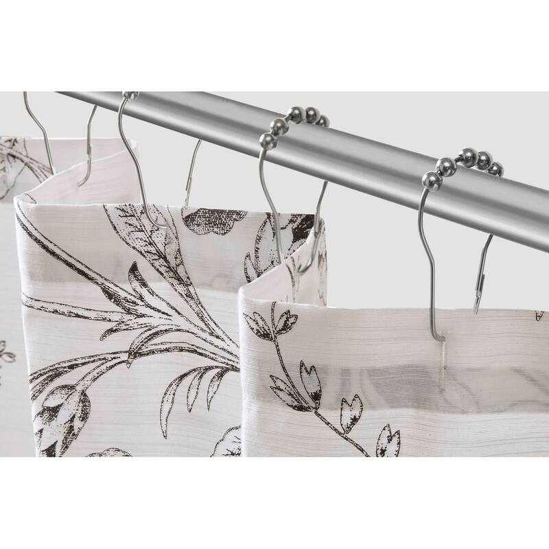 Laura Ashley Branch Toile Shower Curtain - Slub 160gsm