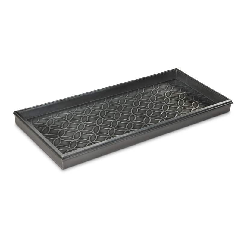 Double Circles Galvanized Steel Boot Tray by Good Directions