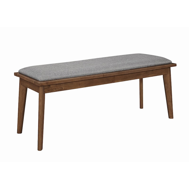 Grey Fabric Dining Bench - Stylish Wooden Seating with Chamfered Legs - 46" x 15.75" x 18.75"