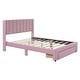 preview thumbnail 40 of 50, Pink Full Velvet Upholstered Bed with Large Storage Drawer - Chic & Functional