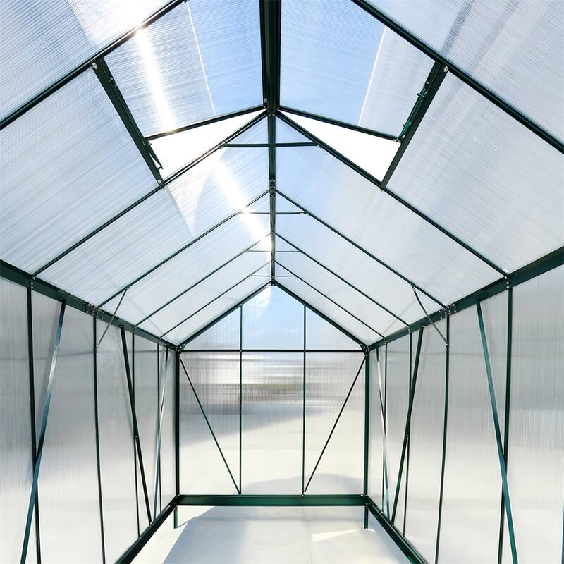 Polycarbonate Greenhouse,Heavy Duty Outdoor Walk-in Green House Kit - 6.3'*12.2'*7'