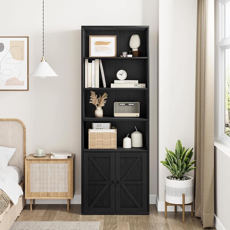 Tall Bookcase with Doors