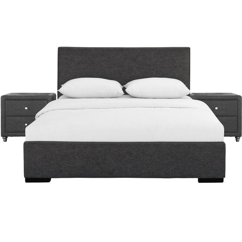 Hindes Faux Leather Upholstered Platform Bedroom Set (Multiple Colors)