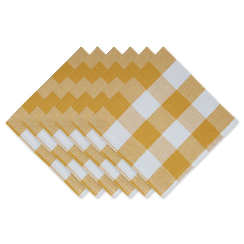 DII Vintage Red Buffalo Check Napkin (Set of 6) - HONEY GOLD BUFFALO CHECK NAPKIN SET/6