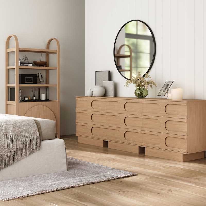 Iris 3 Drawer Dresser, Mid-Century Modern Solid Wood Dresser for Bedroom