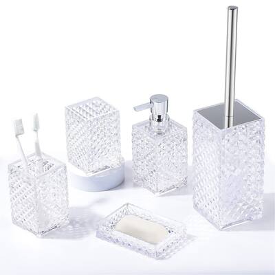 Clear Bathroom Accessories Set 6 pcs