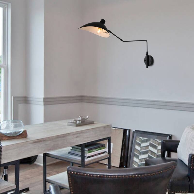 1-Light Black Light Fixture Black Wall Sconce - N/A