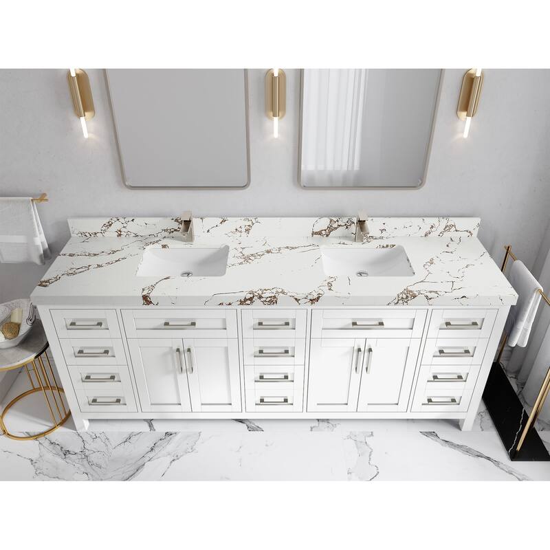 Willow Collections 72 in. W x 22 in. D Cambridge Double Sink Bathroom Vanity with Countertop