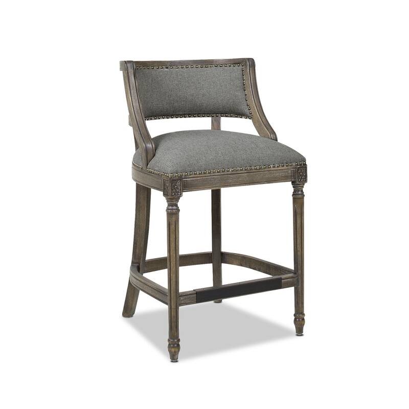 Farmhouse Counter Height Bar Stool with Backrest