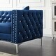 preview thumbnail 16 of 26, 2 Pcs Modern Velvet Living Room Set with Sofa & Loveseat, Jeweled Button Tufted Copper Nails Square Arms, 4 Pillows Included