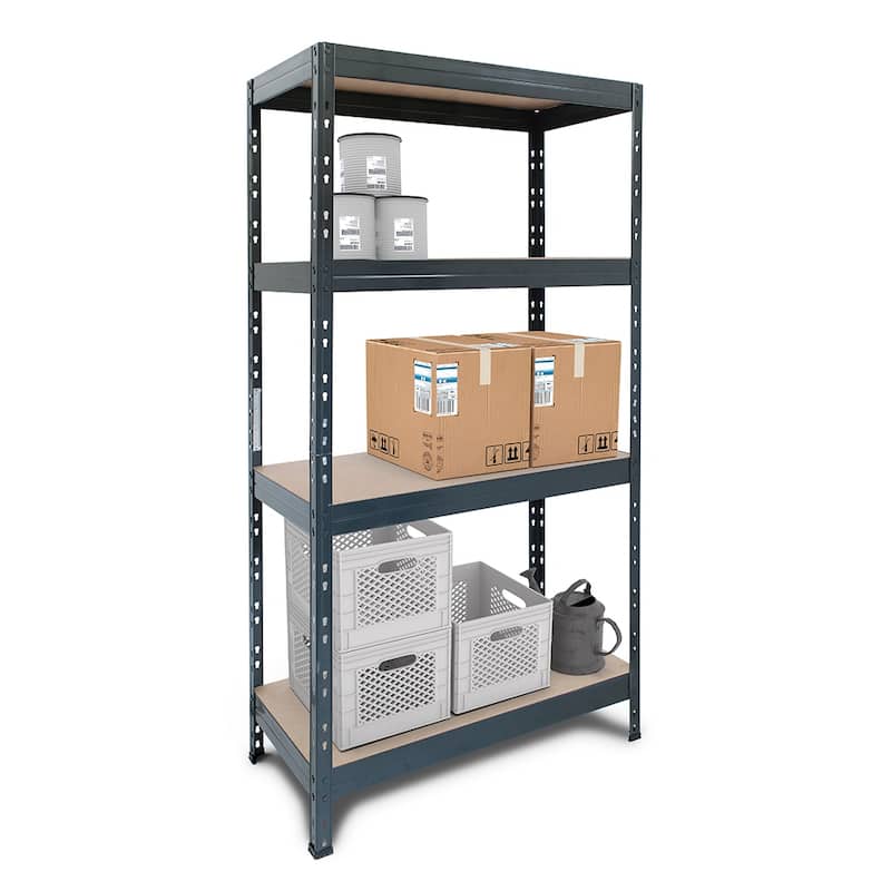 Ar Shelving Modern Utility Shelving Collection Stylish Storage for Every Space - 71" High x 29.5" Wide x 14" Deep - Dark Matte Grey