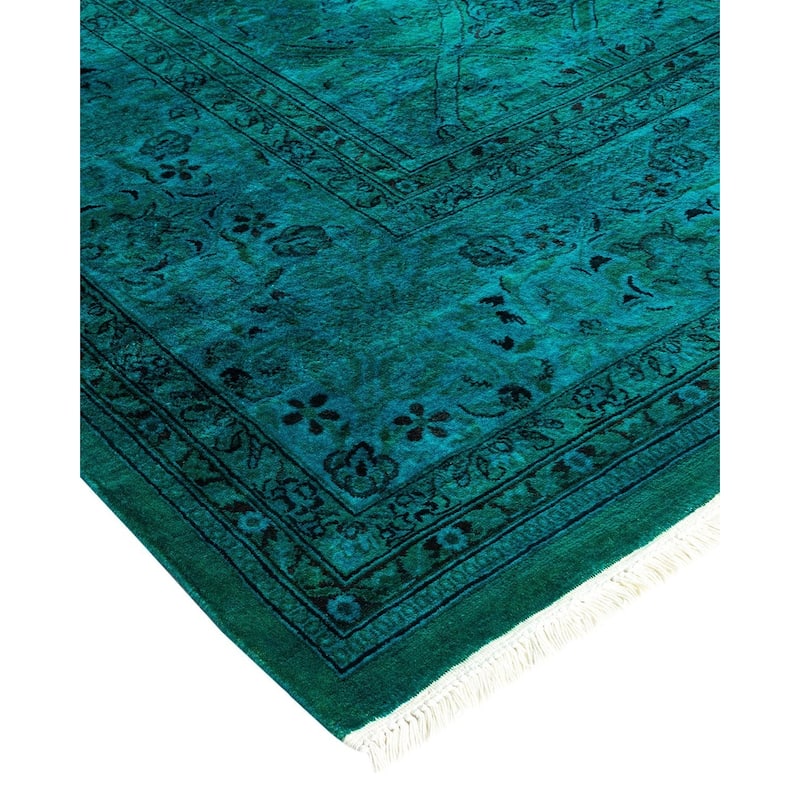 Fine Vibrance, One-of-a-Kind Hand-Knotted Area Rug - Light Blue, 8' 2" x 10' 3" - 8' 2" x 10' 3"