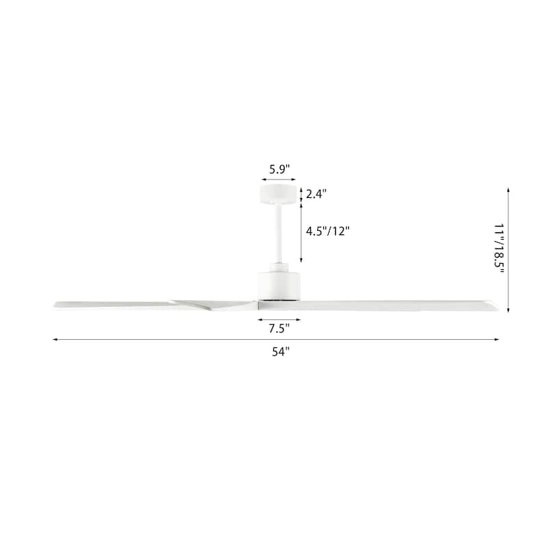 WINGBO 54 Inch DC Motor Indoor Ceiling Fan without Lights