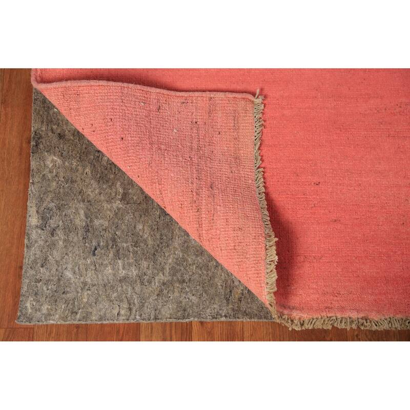 Pink Salmon Modern Gabbeh Oriental Area Rug Handmade Wool Carpet - 8'1" x 11'4"