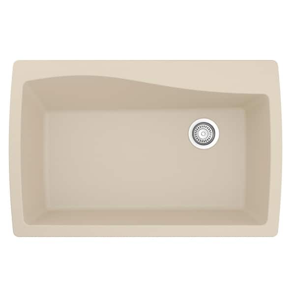 slide 33 of 52, Karran Drop-In Quartz Single Bowl Kitchen Sink Bisque