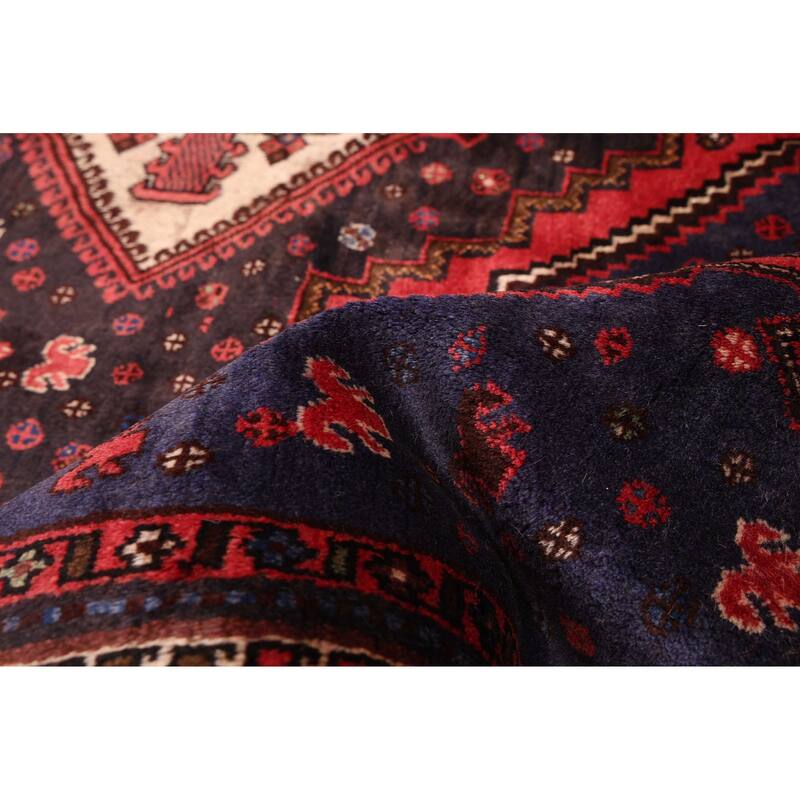 ECARPETGALLERY Hand-knotted Melis Dark Navy Wool Rug - 5'3 x 7'2