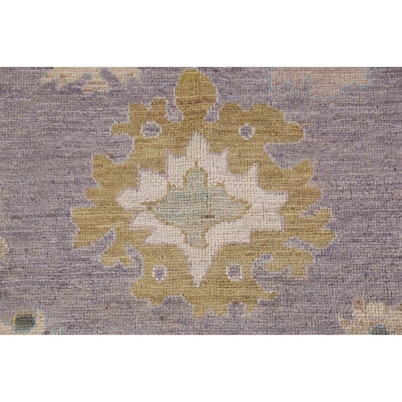 Hand Knotted Oriental 100% Wool Carpet Transitional All-Over Purples Oushak Area Rug - 9' 10'' X 8' 0''