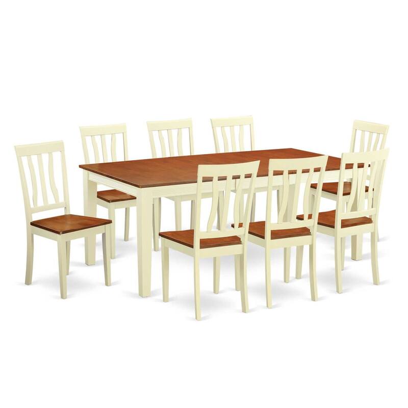 8-Seat Kitchen Dinette Table Set - Retro Renaissance Design - Wood Chairs Included