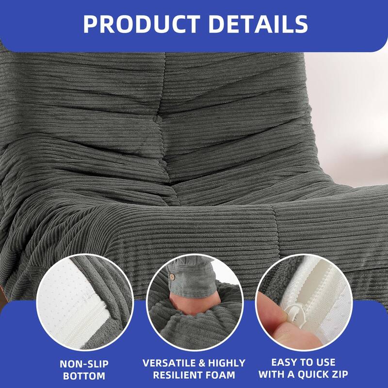 Moasis Cordury Fireside Bean Bag Chairs with Memory Foam for Adults