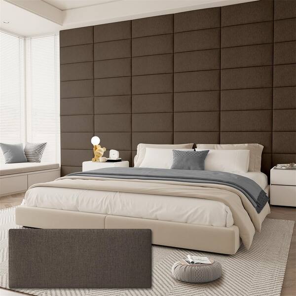 Wall Mounted Upholstered Fabric Tufted Headboard