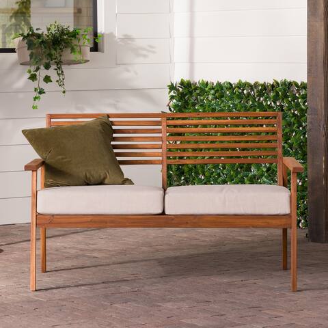 Middlebrook Slat-Back Solid Wood Patio Love Seat