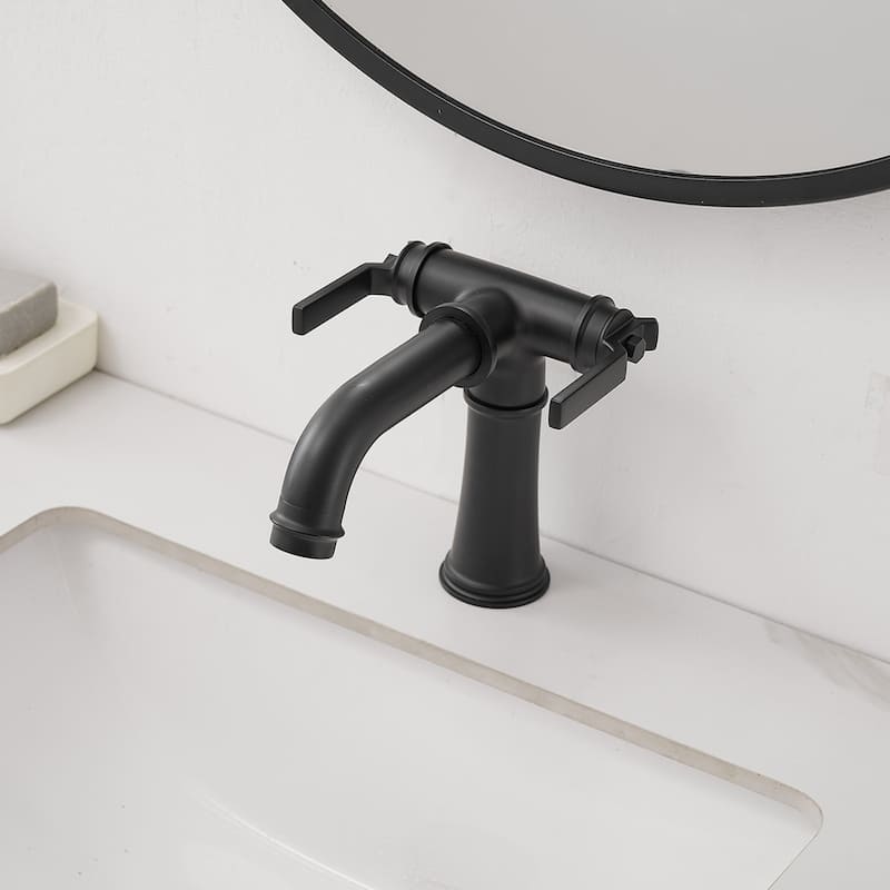 Industrial Style Two Handle Bathroom Faucet